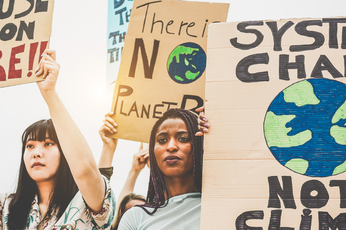 Women protesting about climate chnage