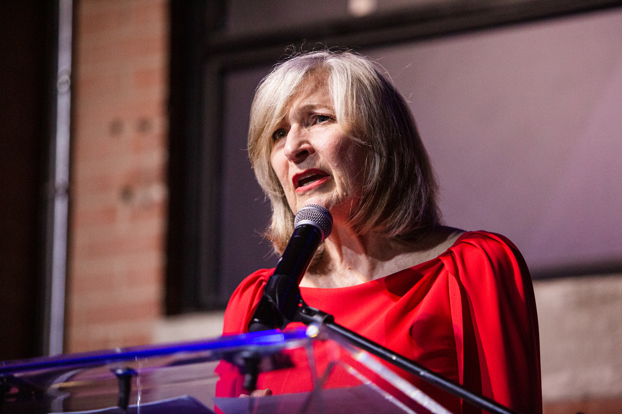 Anna Maria Tremonti speaking at Shelter Movers Greater Toronto gala