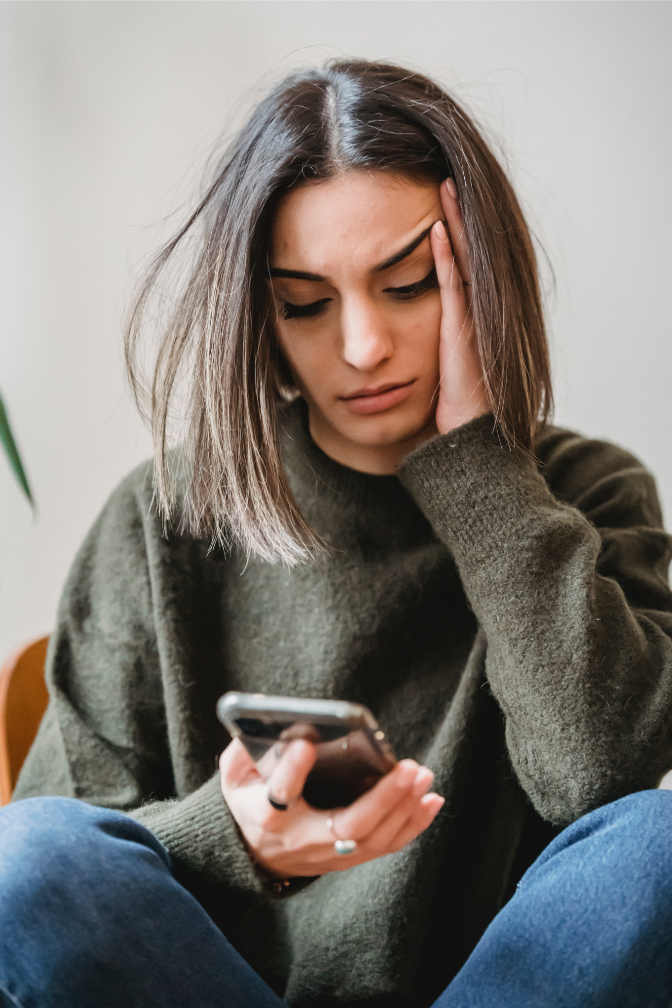 Woman looking at her phone